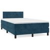 vidaXL Boxspring posteľ s matracom, tmavomodr&aacute; 120x190 cm, zamat
