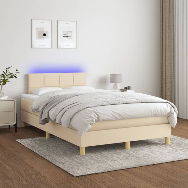 vidaXL Boxspring posteľ s matracom a LED kr&eacute;mov&aacute; 120x190 cm l&aacute;tka