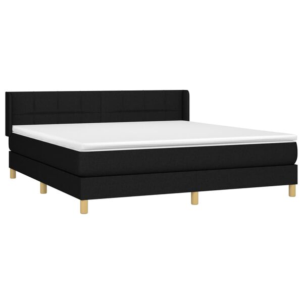 vidaXL Posteľn&yacute; r&aacute;m boxspring s matracom čierny 180x200 cm l&aacute;tka