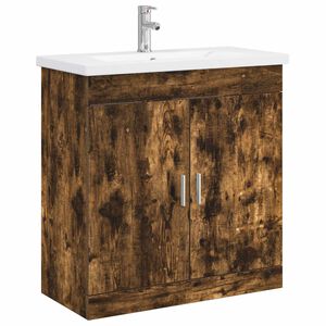 vidaXL Sada k&uacute;peľňov&eacute;ho n&aacute;bytku Dymov&yacute; dub 81 x 40 x 84,5 cm