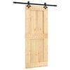vidaXL Posuvn&eacute; dvere Pr&iacute;rodn&aacute; a čierna 85 x 210 cm