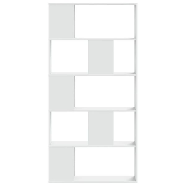 vidaXL Knižnica 5 pol&iacute;c biela 80,5x23,5x162,5 cm kompozitn&eacute; drevo