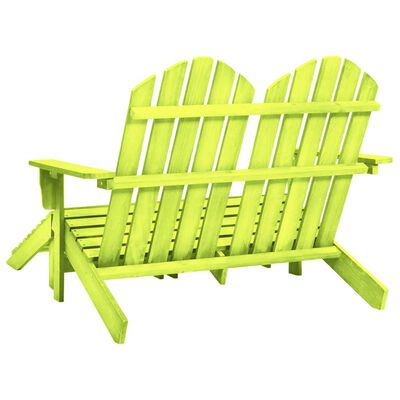 vidaXL 2-miestna záhradná stolička a taburetka Adirondack jedľa zelená