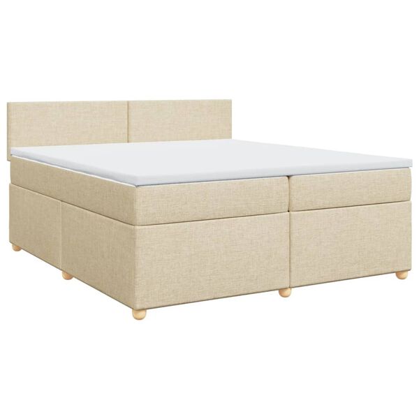 vidaXL Boxspring posteľ s matracom kr&eacute;mov&aacute; 200x200 cm l&aacute;tka