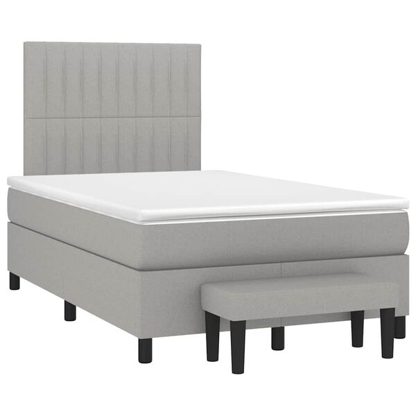 vidaXL Boxspring posteľ s matracom bledosiv&aacute; 120x190 cm l&aacute;tka