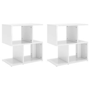 vidaXL Nočn&eacute; stol&iacute;ky 2 ks, leskl&eacute; biele 50x30x51,5cm, kompozitn&eacute; drevo