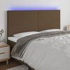 vidaXL Čelo postele s LED tmavohend&eacute; 180x5x118/128 cm l&aacute;tka
