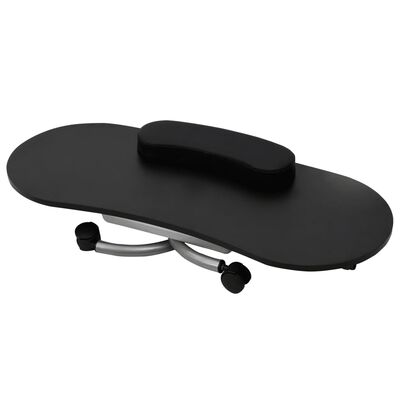 Skladací stolík na manikúru s kolieskami čierny