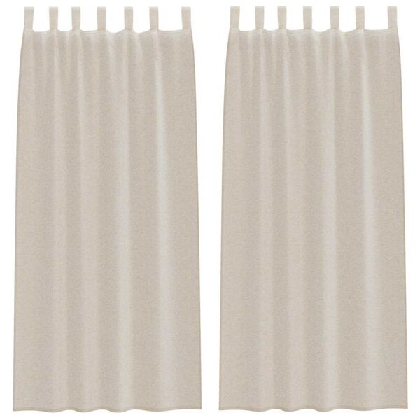 vidaXL Voile záclona 2 pcs Piesková 260 x 140 cm Polyester