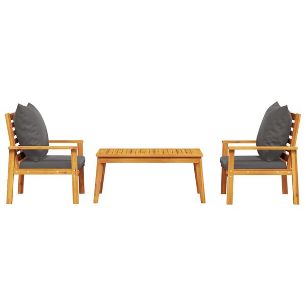 vidaXL 3-dielna záhradná sedacia súprava s podložkami akáciový masív