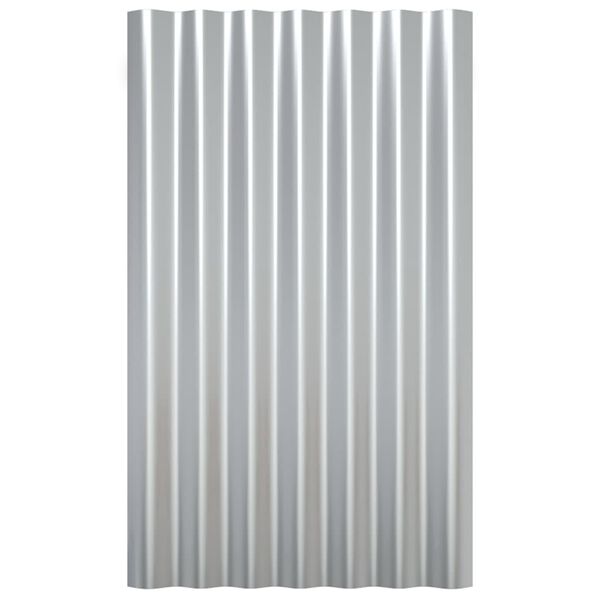 vidaXL Stre&scaron;n&eacute; panely 12 ks pozinkovan&aacute; oceľ strieborn&eacute; 60x36 cm
