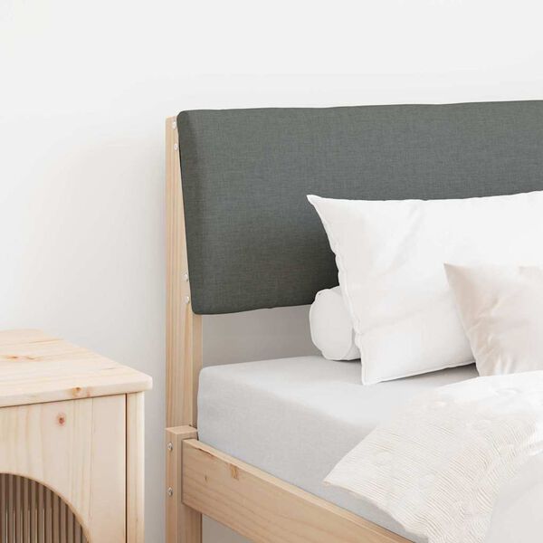 vidaXL Čalúnené čelo postele Tmavo šedá 75 cm Masívne borovicové drevo