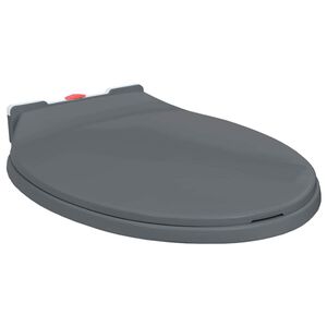 vidaXL WC sedadlo, pomal&eacute; skl&aacute;panie, r&yacute;chloup&iacute;nacie, siv&eacute;, ov&aacute;lne