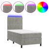vidaXL Posteľ boxsping s matracom a LED bledosiv&aacute; 90x190 cm zamat