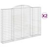 vidaXL Obl&uacute;kov&eacute; gabionov&eacute; ko&scaron;e 2ks 300x30x200/220cm pozinkovan&eacute; železo