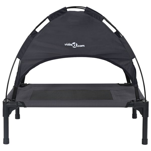 vidaXL Psia postel' Čierna 76 x 62 x 70,5 cm Oceľ