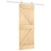 vidaXL Posuvn&eacute; dvere Pr&iacute;rodn&aacute; a biela 80 x 210 cm Borovicov&yacute; mas&iacute;v