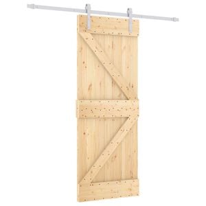 vidaXL Posuvn&eacute; dvere Pr&iacute;rodn&aacute; a biela 80 x 210 cm Borovicov&yacute; mas&iacute;v