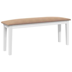 vidaXL Lavica 110 cm Biela mas&iacute;vna guma