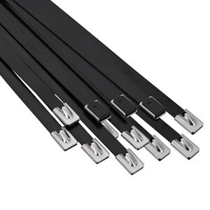 vidaXL Viazac&iacute; p&aacute;s na k&aacute;ble 12 ks 7,9 x 300 mm Čierna