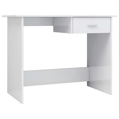 vidaXL Stôl lesklý biely 100x50x76 cm drevotrieska