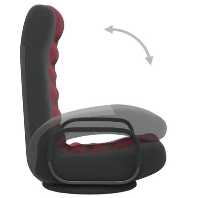 vidaXL Otočná podlahová stolička čierna a vínovo-červená látka