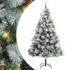 vidaXL Umel&yacute; vianočn&yacute; stromček Zelen&aacute; a biela 210 cm PVC, kov a plast