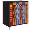 vidaXL Př&iacute;born&iacute;k ESSEN Potlač slnečn&iacute;c 66 x 36,5 x 76 cm Čierny dub