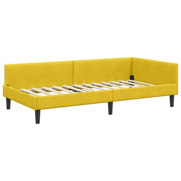 vidaXL Rohov&yacute; r&aacute;m postele Žlt&aacute; 100 cm x 200 cm Sametapreglejka
