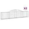 vidaXL Obl&uacute;kov&yacute; gabionov&yacute; k&ocirc;&scaron; 2 ks 300x30x60/80 cm pozinkovan&eacute; železo