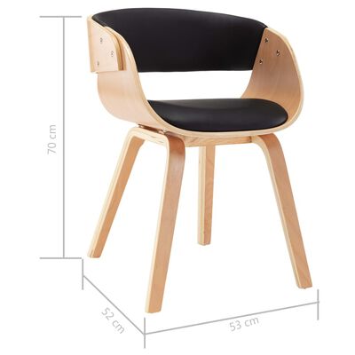 vidaXL Jedálenské stoličky 2 ks čierne ohýbané drevo a umelá koža