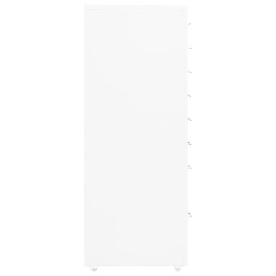 vidaXL Mobilná kartotéka biela 28x41x109 cm kov