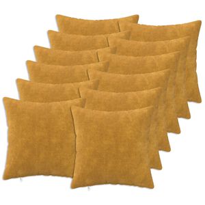 vidaXL Podložka 12 ks HEERLEN Žlt&aacute; 40 x 40 cm Mikrovl&aacute;kno fleece