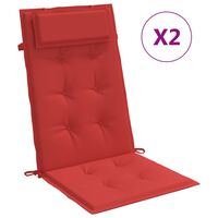 vidaXL Podušky na stoličky s vysokým operadlom 2 ks červené látka