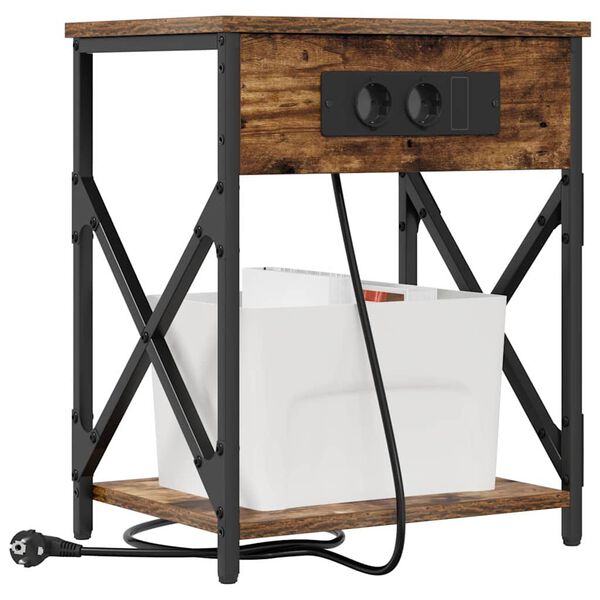 vidaXL Nočn&yacute; stol&iacute;k Dymov&aacute; dub 41 x 31 x 51 cm Kompozitn&eacute; drevo