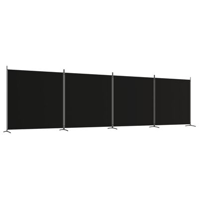 vidaXL 4-panelový paraván čierny 698x180 cm látka