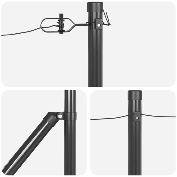 vidaXL Stĺp na plot. Iný 26 pcs Sivá 3,2 x 3,2 x 60 cm Oceľ