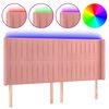 vidaXL Čelo postele s LED ružov&eacute; 163x16x118/128 cm zamat