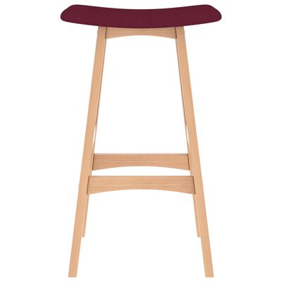 vidaXL Barové stoličky 2 ks vínovo-červené látkové