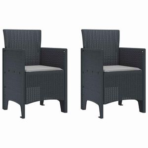 vidaXL Záhradná stolička 2 pcs Antracit 53 x 49 x 85 cm PP