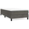 vidaXL Posteľn&yacute; r&aacute;m boxspring s matracom tmavosiv&yacute; 90x190 cm zamat