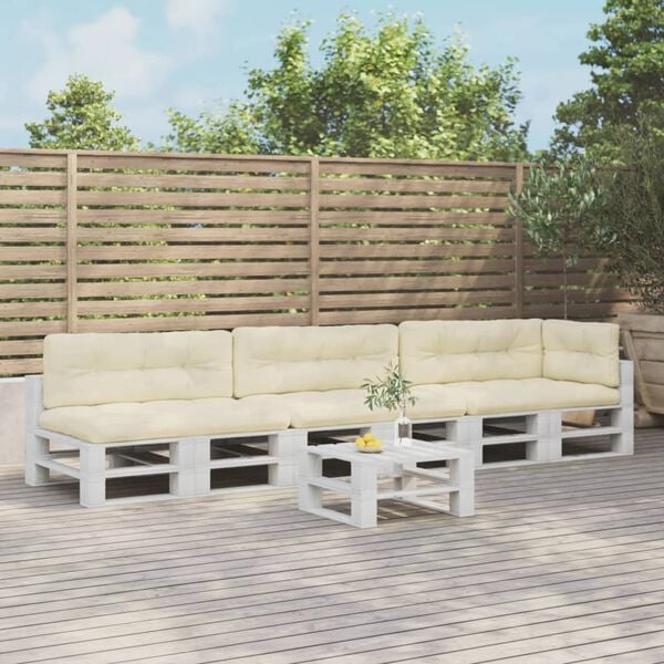 vidaXL Podložky na paletov&uacute; sedačku 7 ks kr&eacute;mov&eacute; l&aacute;tka