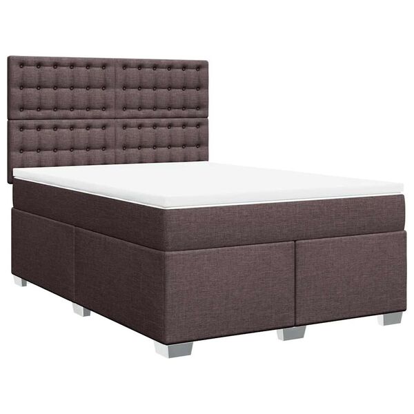 vidaXL Boxspring posteľ s matracom tmavohned&aacute; 140x190 cm l&aacute;tka