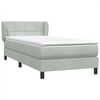 vidaXL Posteľn&yacute; r&aacute;m boxspring s matracom Svetlosiv&aacute; 80x210 cm zamat