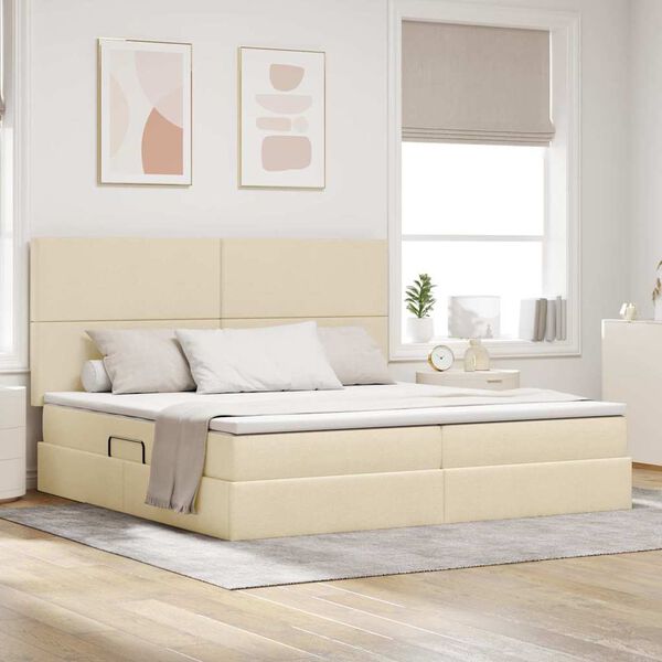 vidaXL Postel s &uacute;ložn&yacute;m prostorem a LED svetlom Kr&eacute;mov&aacute; 200 x 200 cm