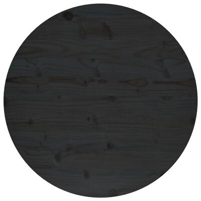 vidaXL Stolová doska čierna Ø70x2,5 cm masívna borovica