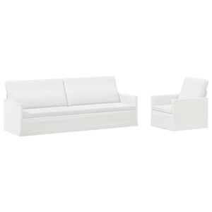 vidaXL Sada pohoviek 2 pcs Biela L&aacute;tka