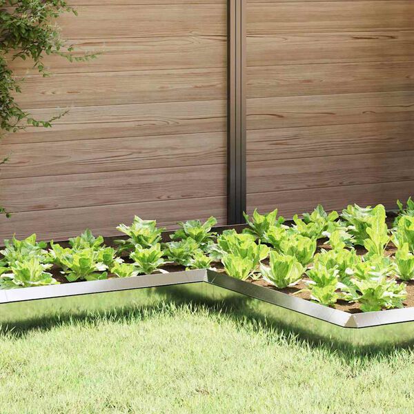 vidaXL Slim&aacute;kov&aacute; ohrada 4 pcs Strieborn&aacute; 10 x 10 x 25 cm