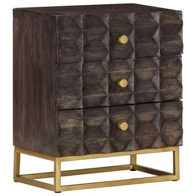 vidaXL Nočný stolík čierny 40x30x50 cm masívne mangovníkové drevo