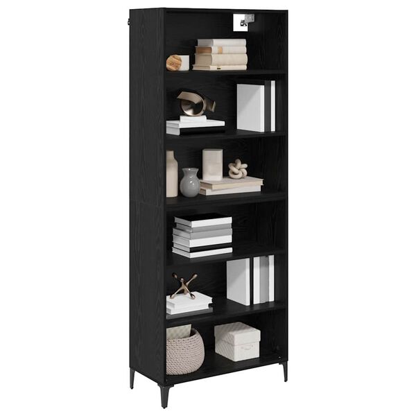 vidaXL Highboard Čierny dub 69,5 x 34 x 180 cm Kompozitn&eacute; drevo